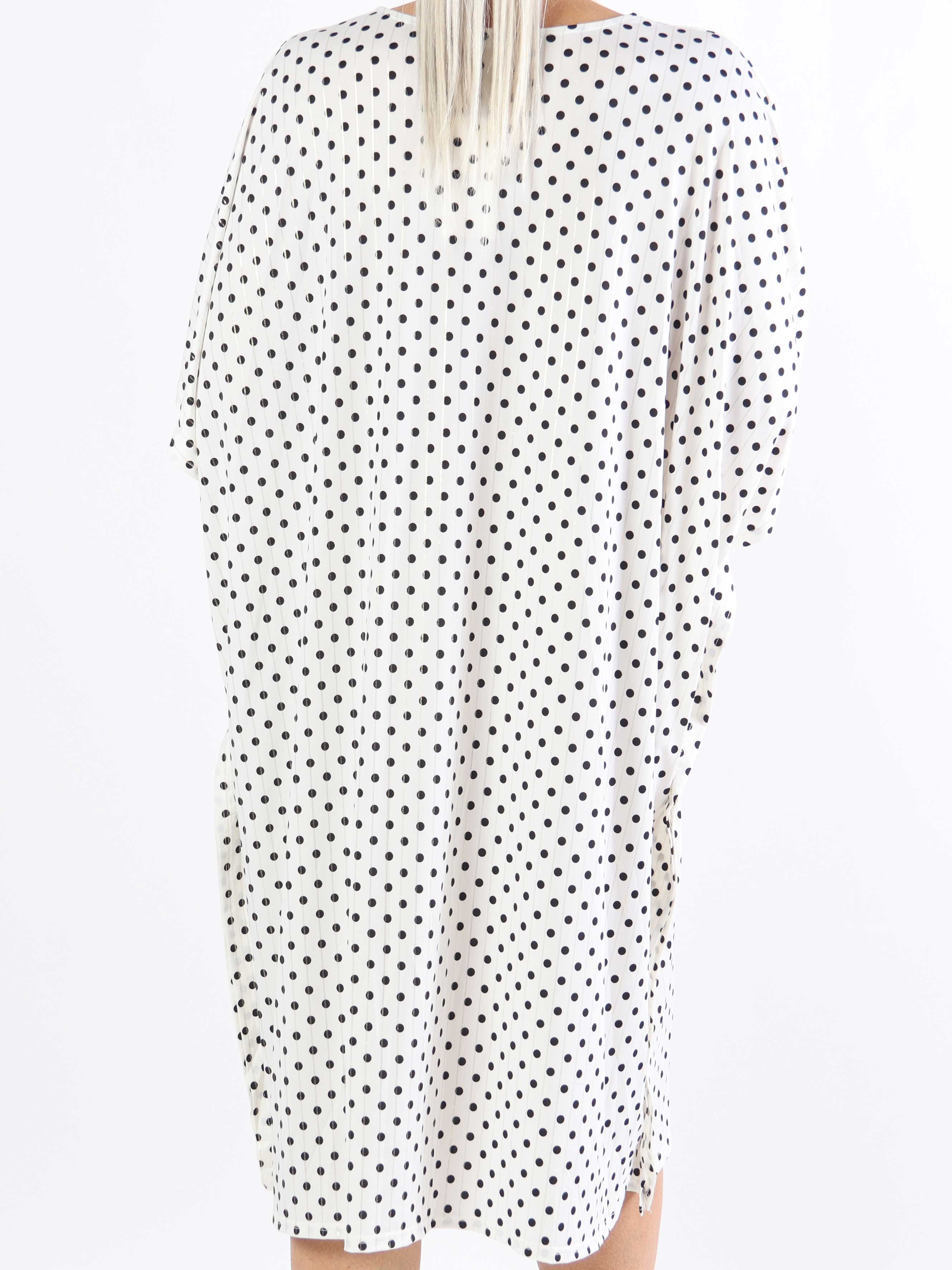 Azmina Dot - Elastisk plus size tunikaklänning i lös passform